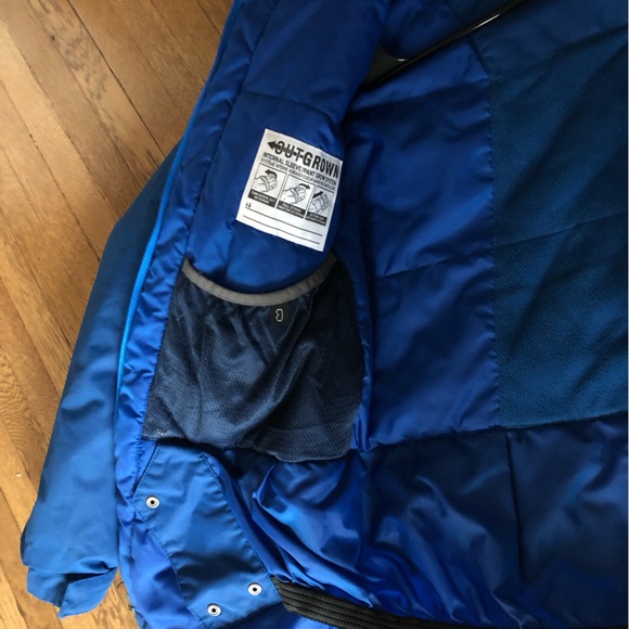 COLUMBIA big boys serious winter coat size 14 16 Omni tech Grow blue hooded - Picture 6 of 6